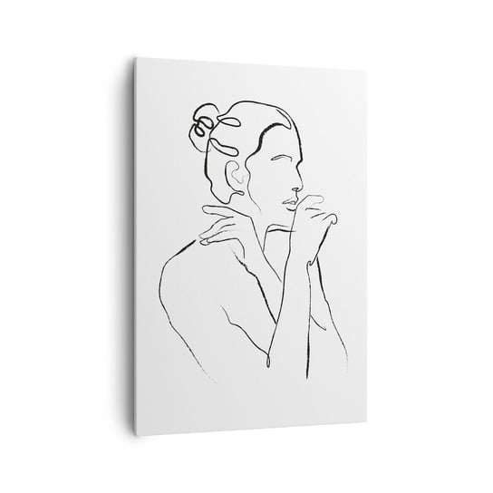 Obraz na płótnie - Akt: zmysłowe misterium - 70x100cm - Portret Kontur Kobieta - Nowoczesny foto obraz w ramie do salonu do sypialni ARTTOR ARTTOR