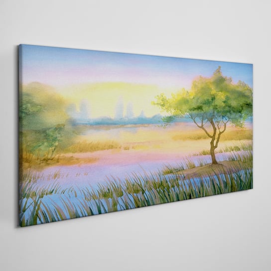Obraz Na Płótnie Akwarela natura drzewo 100x50 cm Coloray