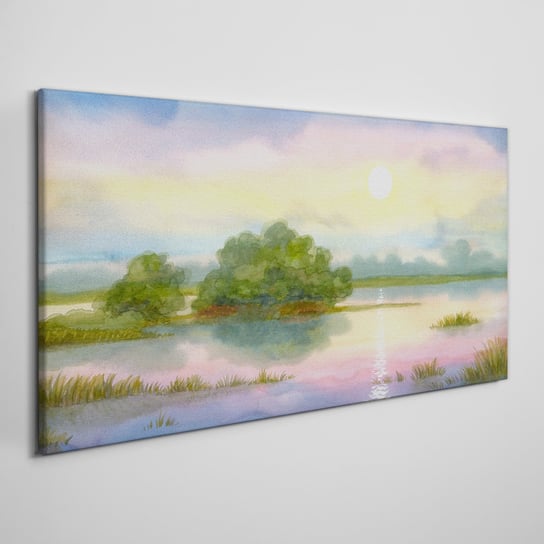 Obraz Na Płótnie Akwarela natura drzewo 100x50 cm Coloray