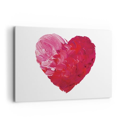 Obraz na płótnie - All you need is love - 100x70cm - Abstrakcja Czerwone Serce Symbol Miłości - Nowoczesny foto obraz w ramie do salonu do sypialni ARTTOR ARTTOR