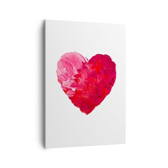 Obraz na płótnie - All you need is love - 50x70cm - Abstrakcja Czerwone Serce Symbol Miłości - Nowoczesny Canvas obraz do salonu do sypialni ARTTOR ARTTOR