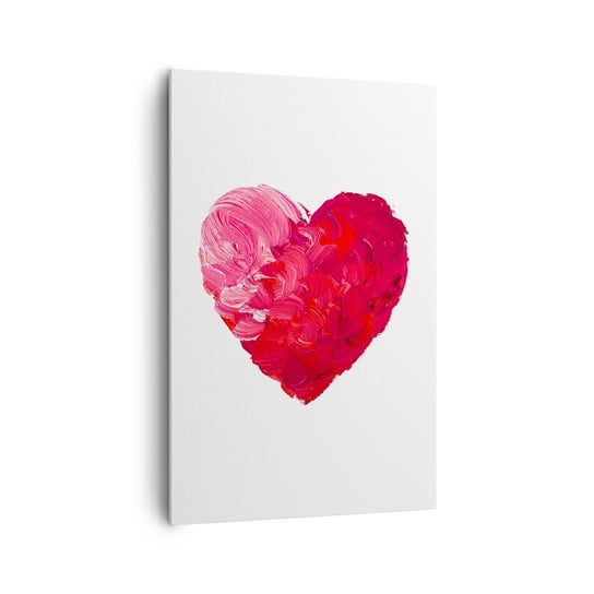 Obraz na płótnie - All you need is love - 80x120cm - Abstrakcja Czerwone Serce Symbol Miłości - Nowoczesny obraz na ścianę do salonu do sypialni ARTTOR ARTTOR