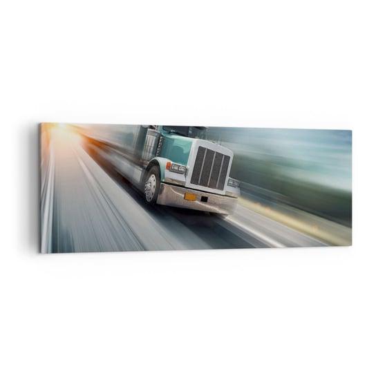 Obraz na płótnie - Amerykański olbrzym w pędzie - 140x50cm - Ciężarówka Motoryzacja Transport - Nowoczesny Canvas obraz do salonu do sypialni ARTTOR ARTTOR