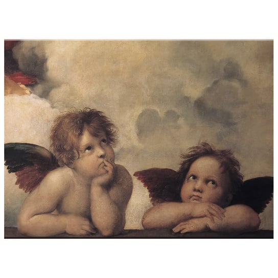 Obraz na płótnie - Angels (Sistine Madonna) - Raphael - Dekoracje ścienne cm. 60x80 Legendarte