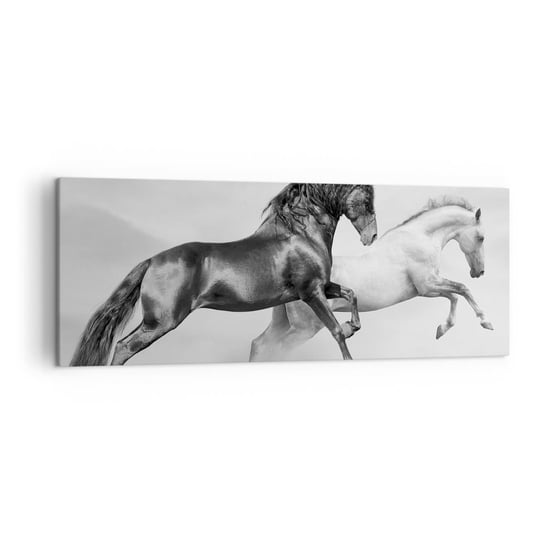 Obraz na płótnie - Anioły i demony - 140x50cm - Zwierzęta Konie Natura - Nowoczesny Canvas obraz do salonu do sypialni ARTTOR ARTTOR