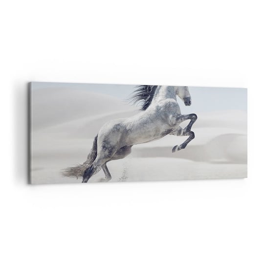 Obraz na płótnie - Arabski książę - 100x40cm - Zwierzęta Koń Koń W Galopie - Nowoczesny foto obraz w ramie do salonu do sypialni ARTTOR ARTTOR