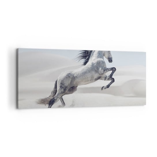 Obraz na płótnie - Arabski książę - 120x50cm - Zwierzęta Koń Koń W Galopie - Nowoczesny obraz na ścianę do salonu do sypialni ARTTOR ARTTOR