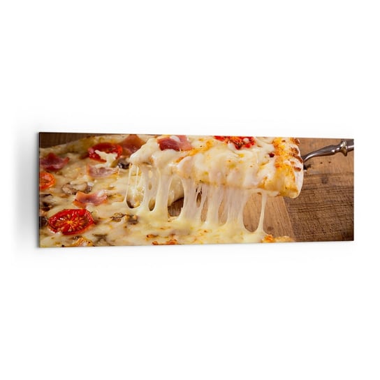 Obraz na płótnie - Arcydzieło sztuki włoskiej - 160x50cm - Gastronomia Pizza Włochy - Nowoczesny foto obraz w ramie do salonu do sypialni ARTTOR ARTTOR