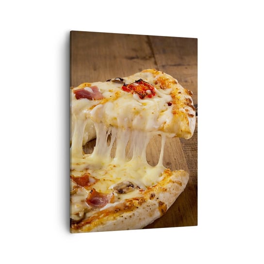 Obraz na płótnie - Arcydzieło sztuki włoskiej - 50x70cm - Gastronomia Pizza Włochy - Nowoczesny Canvas obraz do salonu do sypialni ARTTOR ARTTOR