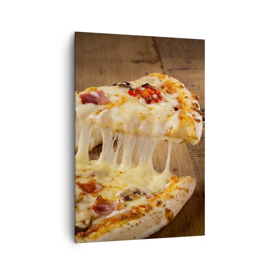 Obraz na płótnie - Arcydzieło sztuki włoskiej - 70x100cm - Gastronomia Pizza Włochy - Nowoczesny foto obraz w ramie do salonu do sypialni ARTTOR ARTTOR