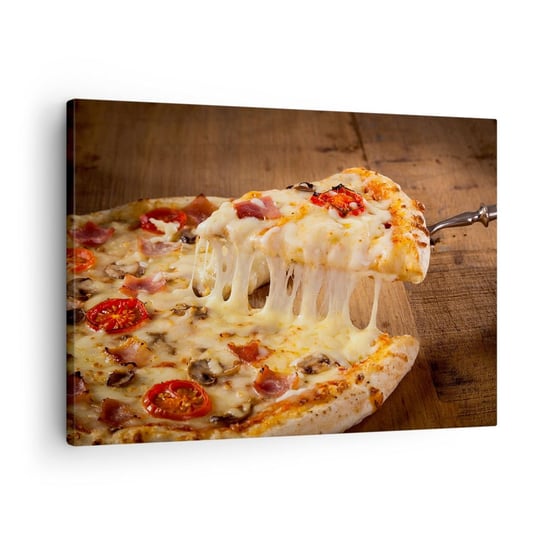 Obraz na płótnie - Arcydzieło sztuki włoskiej - 70x50cm - Gastronomia Pizza Włochy - Nowoczesny Canvas obraz do salonu do sypialni ARTTOR ARTTOR