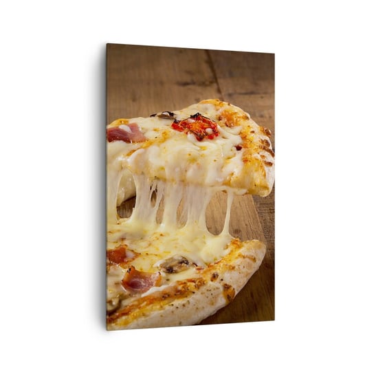 Obraz na płótnie - Arcydzieło sztuki włoskiej - 80x120cm - Gastronomia Pizza Włochy - Nowoczesny obraz na ścianę do salonu do sypialni ARTTOR ARTTOR