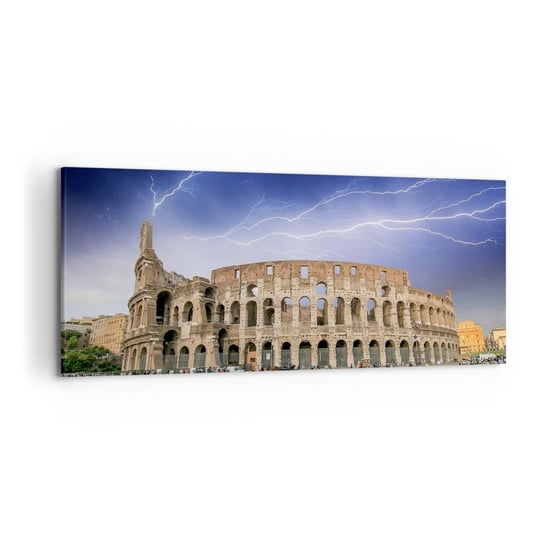 Obraz na płótnie - Arena walki - 120x50cm - Architektura Rzym Koloseum - Nowoczesny obraz na ścianę do salonu do sypialni ARTTOR ARTTOR