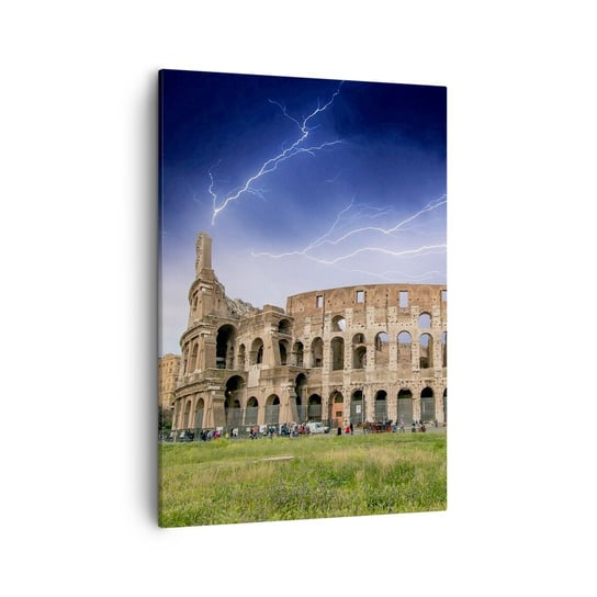 Obraz na płótnie - Arena walki - 50x70cm - Architektura Rzym Koloseum - Nowoczesny Canvas obraz do salonu do sypialni ARTTOR ARTTOR