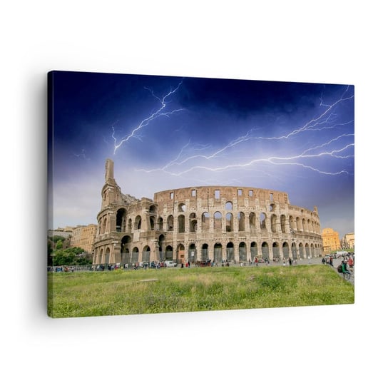 Obraz na płótnie - Arena walki - 70x50cm - Architektura Rzym Koloseum - Nowoczesny Canvas obraz do salonu do sypialni ARTTOR ARTTOR