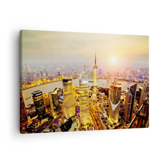 Obraz na płótnie - Azjatycki sen - 70x50cm - Miasto Krajobraz Architektura - Nowoczesny Canvas obraz do salonu do sypialni ARTTOR ARTTOR