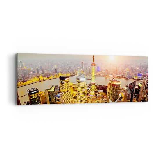 Obraz na płótnie - Azjatycki sen - 90x30cm - Miasto Krajobraz Architektura - Nowoczesny Canvas obraz do salonu do sypialni ARTTOR ARTTOR