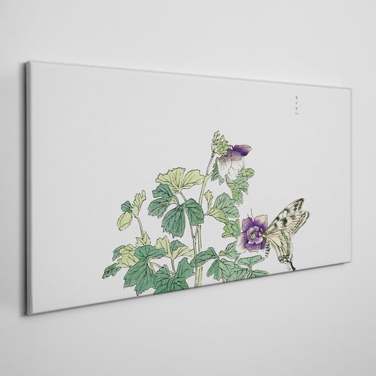 Obraz Na Płótnie Azjatyckie liście motyl 100x50 cm Coloray