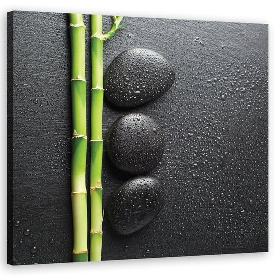 Obraz na płótnie, Bambus i kamienie zen - 60x60 Inna marka