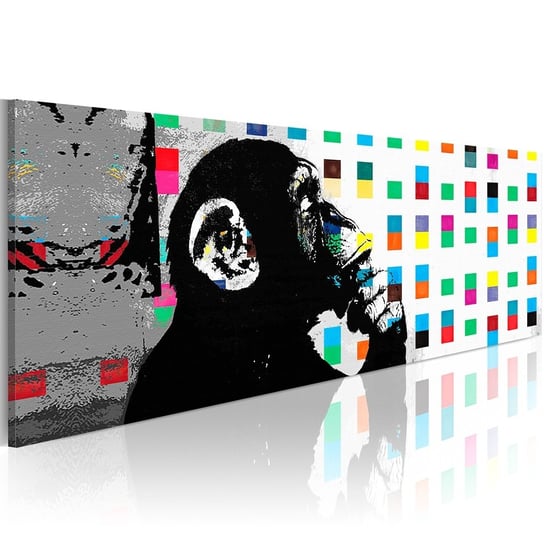 Obraz na płótnie: Banksy - szympans, 150x50 cm zakup.se