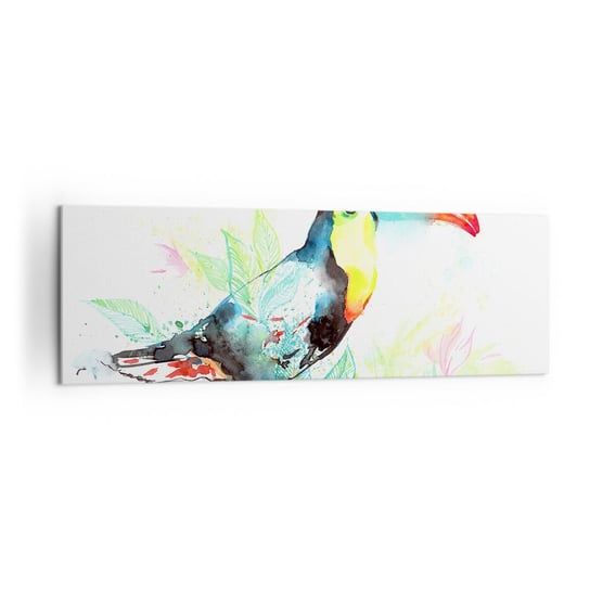 Obraz na płótnie - Barwny jak Ameryka Południowa - 160x50cm - Ptak Tukan Dla Dzieci - Nowoczesny foto obraz w ramie do salonu do sypialni ARTTOR ARTTOR