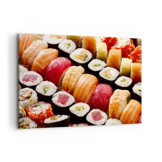 Obraz na płótnie - Barwy i smaki Azji - 100x70cm - Gastronomia Sushi Azja - Nowoczesny foto obraz w ramie do salonu do sypialni ARTTOR ARTTOR