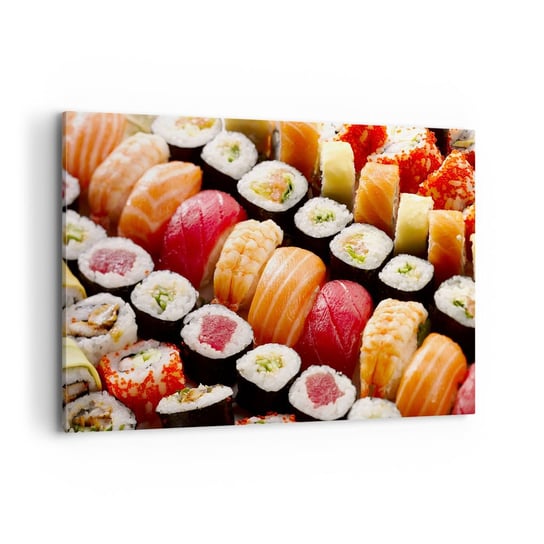 Obraz na płótnie - Barwy i smaki Azji - 120x80cm - Gastronomia Sushi Azja - Nowoczesny obraz na ścianę do salonu do sypialni ARTTOR ARTTOR