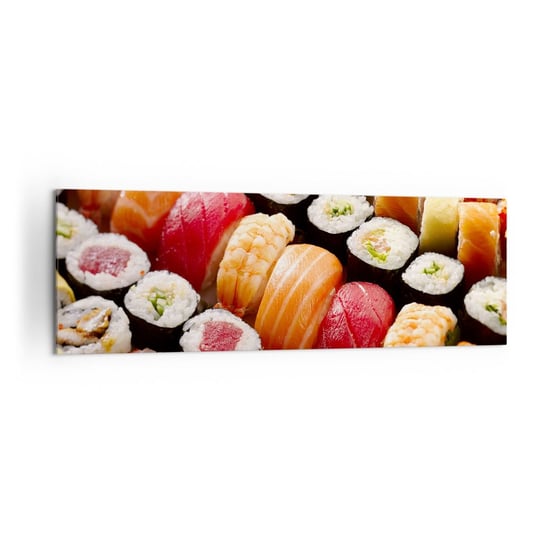 Obraz na płótnie - Barwy i smaki Azji - 160x50cm - Gastronomia Sushi Azja - Nowoczesny foto obraz w ramie do salonu do sypialni ARTTOR ARTTOR