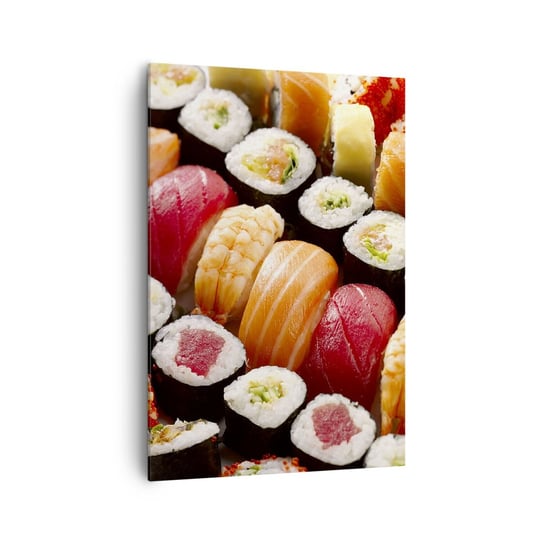 Obraz na płótnie - Barwy i smaki Azji - 70x100cm - Gastronomia Sushi Azja - Nowoczesny foto obraz w ramie do salonu do sypialni ARTTOR ARTTOR