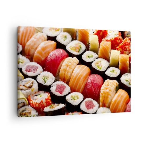 Obraz na płótnie - Barwy i smaki Azji - 70x50cm - Gastronomia Sushi Azja - Nowoczesny Canvas obraz do salonu do sypialni ARTTOR ARTTOR