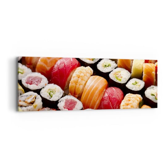 Obraz na płótnie - Barwy i smaki Azji - 90x30cm - Gastronomia Sushi Azja - Nowoczesny Canvas obraz do salonu do sypialni ARTTOR ARTTOR