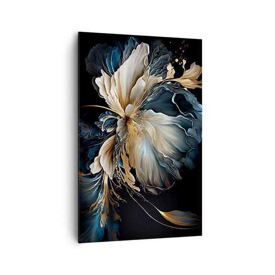 Obraz na płótnie - Baśniowy kwiat paproci - 80x120cm - Kwiat Botanika Art Deco - Nowoczesny obraz na ścianę do salonu do sypialni ARTTOR ARTTOR