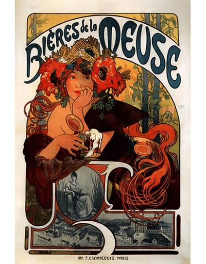 Obraz na płótnie Beer From The Meuse - Alfons Mucha 40x26 Fedkolor