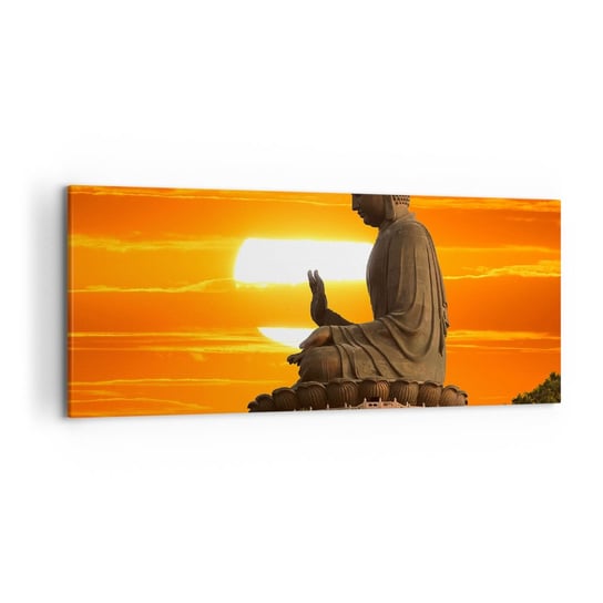 Obraz na płótnie - Bez strachu przed światem - 120x50cm - Azja Budda Kultura - Nowoczesny obraz na ścianę do salonu do sypialni ARTTOR ARTTOR
