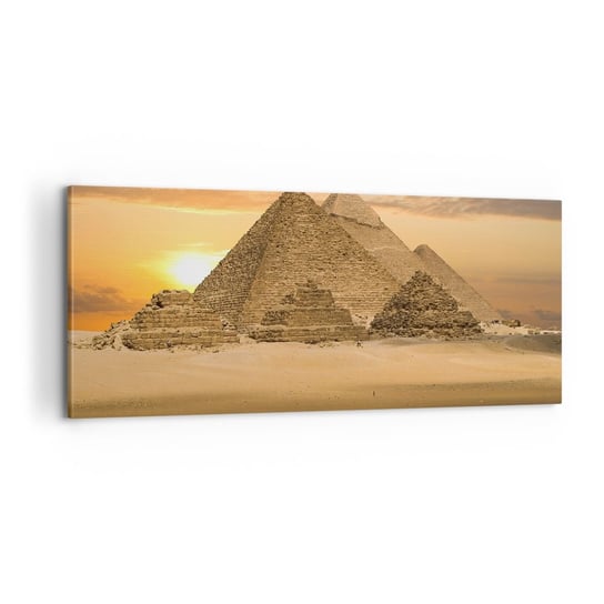 Obraz na płótnie - Bez zmian od tysięcy lat - 100x40cm - Architektura Egipt Piramidy - Nowoczesny foto obraz w ramie do salonu do sypialni ARTTOR ARTTOR