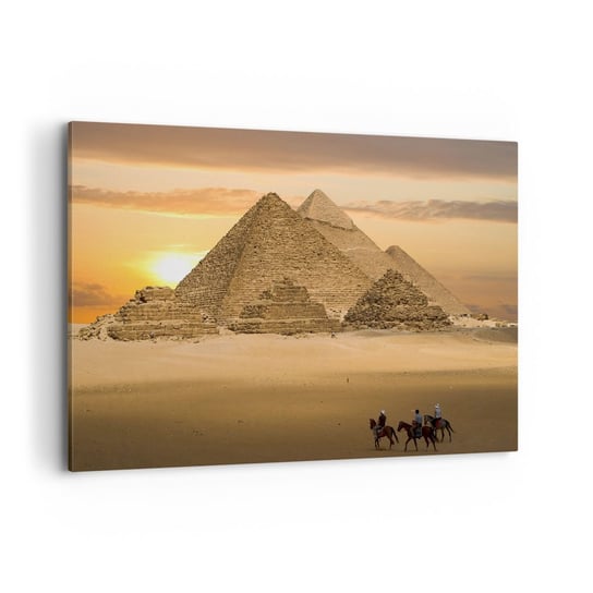 Obraz na płótnie - Bez zmian od tysięcy lat - 100x70cm - Architektura Egipt Piramidy - Nowoczesny foto obraz w ramie do salonu do sypialni ARTTOR ARTTOR