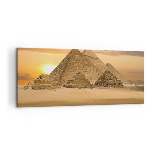 Obraz na płótnie - Bez zmian od tysięcy lat - 120x50cm - Architektura Egipt Piramidy - Nowoczesny obraz na ścianę do salonu do sypialni ARTTOR ARTTOR