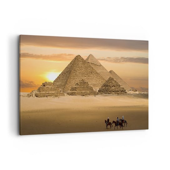 Obraz na płótnie - Bez zmian od tysięcy lat - 120x80cm - Architektura Egipt Piramidy - Nowoczesny obraz na ścianę do salonu do sypialni ARTTOR ARTTOR