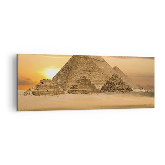 Obraz na płótnie - Bez zmian od tysięcy lat - 140x50cm - Architektura Egipt Piramidy - Nowoczesny Canvas obraz do salonu do sypialni ARTTOR ARTTOR