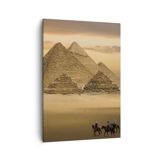 Obraz na płótnie - Bez zmian od tysięcy lat - 50x70cm - Architektura Egipt Piramidy - Nowoczesny Canvas obraz do salonu do sypialni ARTTOR ARTTOR