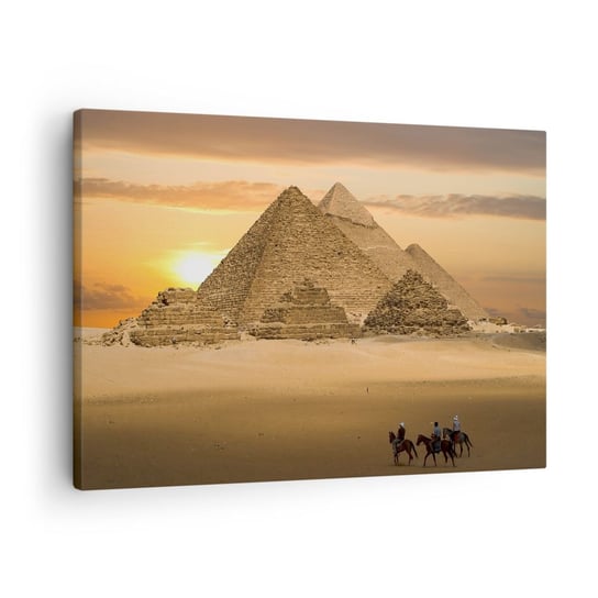 Obraz na płótnie - Bez zmian od tysięcy lat - 70x50cm - Architektura Egipt Piramidy - Nowoczesny Canvas obraz do salonu do sypialni ARTTOR ARTTOR