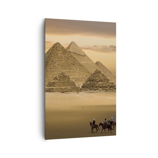 Obraz na płótnie - Bez zmian od tysięcy lat - 80x120cm - Architektura Egipt Piramidy - Nowoczesny obraz na ścianę do salonu do sypialni ARTTOR ARTTOR