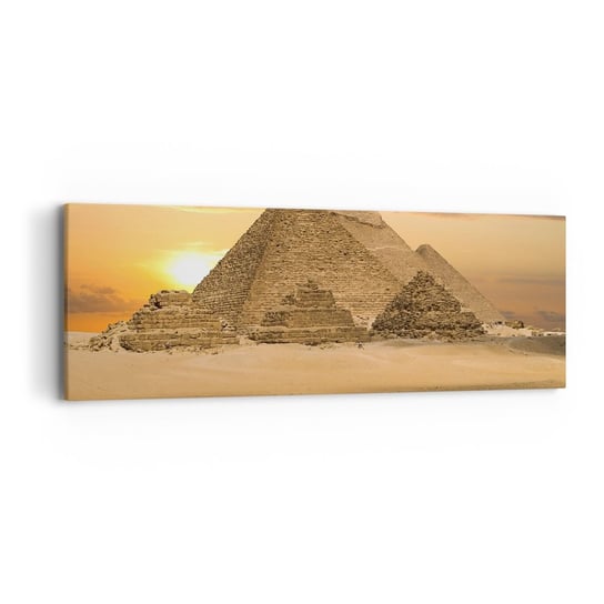 Obraz na płótnie - Bez zmian od tysięcy lat - 90x30cm - Architektura Egipt Piramidy - Nowoczesny Canvas obraz do salonu do sypialni ARTTOR ARTTOR