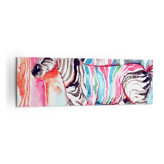 Obraz na płótnie - Beztroski żart natury - 160x50cm - Abstrakcja Zebra Grafika - Nowoczesny foto obraz w ramie do salonu do sypialni ARTTOR ARTTOR