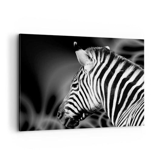 Obraz na płótnie - Białe jest białe, a czarne jest czarne - 100x70cm - Zebra Czarno-Biały Zwierzęta - Nowoczesny foto obraz w ramie do salonu do sypialni ARTTOR ARTTOR