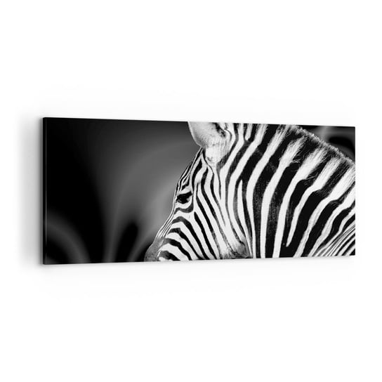 Obraz na płótnie - Białe jest białe, a czarne jest czarne - 120x50cm - Zebra Czarno-Biały Zwierzęta - Nowoczesny obraz na ścianę do salonu do sypialni ARTTOR ARTTOR