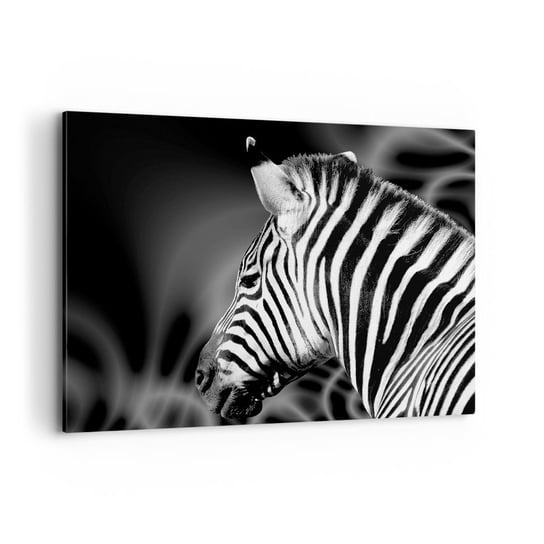 Obraz na płótnie - Białe jest białe, a czarne jest czarne - 120x80cm - Zebra Czarno-Biały Zwierzęta - Nowoczesny obraz na ścianę do salonu do sypialni ARTTOR ARTTOR