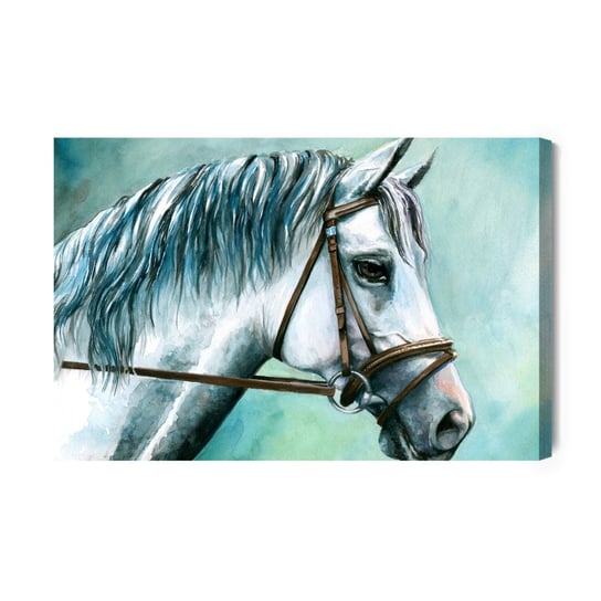 Obraz Na Płótnie Biały Koń Jak Malowany 40x30 NC Inna marka