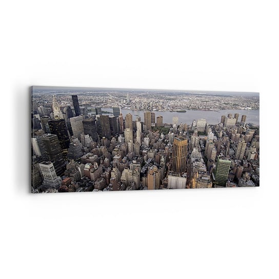 Obraz na płótnie - Bijące serce naszych czasów - 100x40cm - Miasto Nowy Jork Manhattan - Nowoczesny foto obraz w ramie do salonu do sypialni ARTTOR ARTTOR