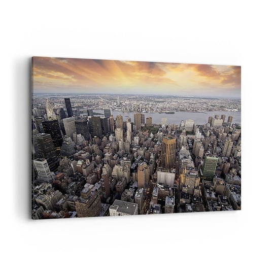 Obraz na płótnie - Bijące serce naszych czasów - 100x70cm - Miasto Nowy Jork Manhattan - Nowoczesny foto obraz w ramie do salonu do sypialni ARTTOR ARTTOR